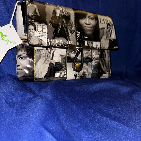 🩶🖤 Michelle Obama Crossbody/Clutch - Picture 3 of 10